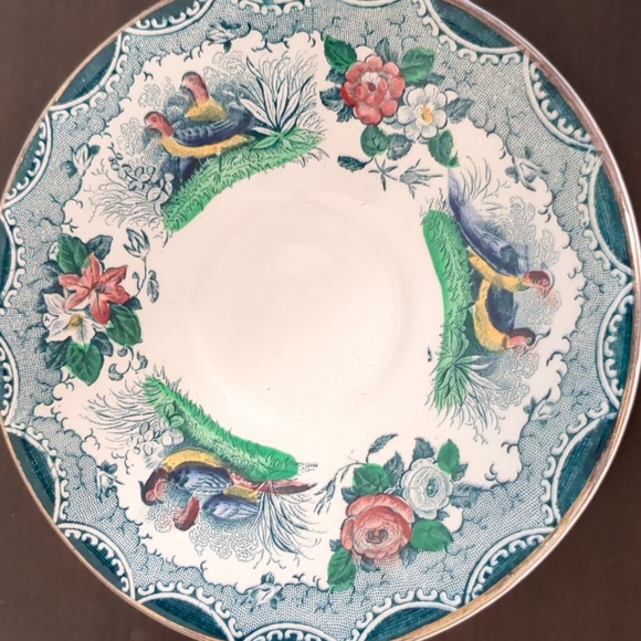 Delicate Teacup Saucer featuring Hand-Painted Partridge Nature Scene - Picture 5 of 6